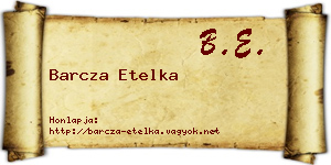 Barcza Etelka névjegykártya